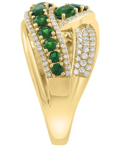 Effy Collection Diamond (1/2 Ct. T.w.) And Sapphire (2-1/20 Ct. T.w.) Ring In 14k Yellow Gold (also In Emerald And R In Green