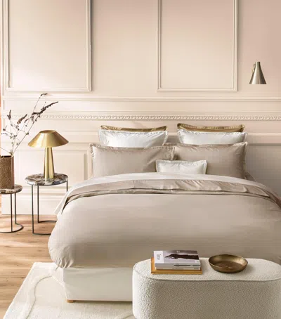 Alexandre Turpault Organic Cotton Nobel Super King Flat Sheet In Neutral