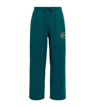 Cherry Los Angeles Cotton Navajo Embroidery Parachute Sweatpants In Green