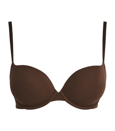 Skims Fits Everybody Push-up Demi Bra In Brown