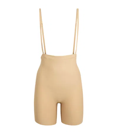Skims Sheer Sculpt Low-back Shorts In Neutral