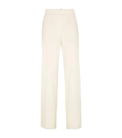 Brunello Cucinelli Stretch Cotton Gabardine Kickflare Ankle Cigarette Pants In White