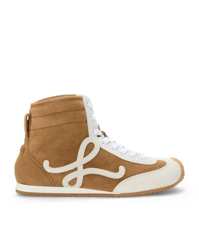 Loewe Leather Ballet Runner 2.0 High-top Sneakers In Brown