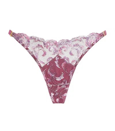 Bordelle Siren Strap Thong In Pink