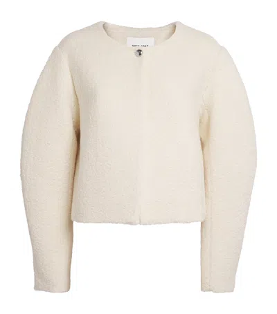 Soft Goat Alpaca Wool-blend Bouclé Blazer In Neutral