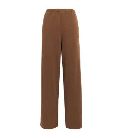 Skims Cotton-blend Fleece Straight Sweatpants In Brown