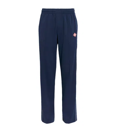 Casablanca Piqué Track Pants In Blue