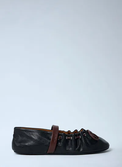 Marni Round-toe Ballet Flats In Brown
