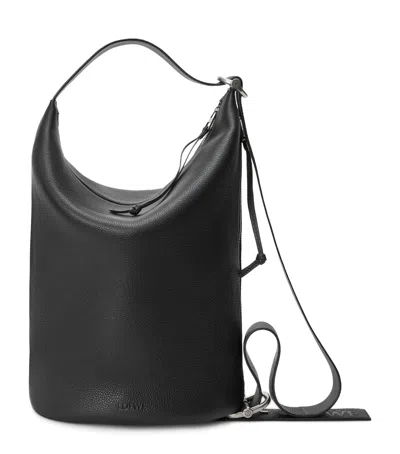Loewe Loop Bucket In Supple Grained Calfskin In Black