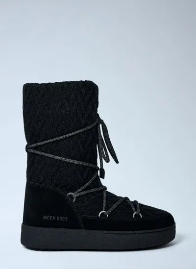 Moon Boot X Guest In Residence Ltrack Low Knit Boots In Black