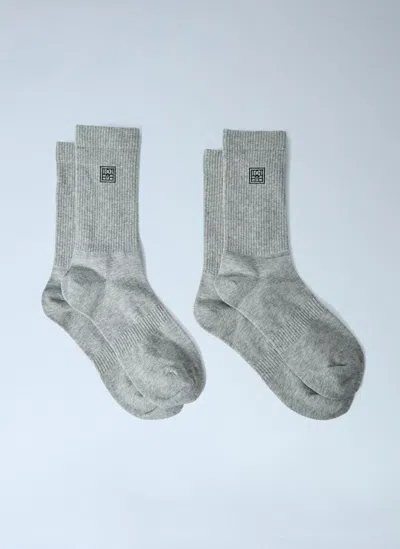 Totême Signature Monogram Cotton Socks In Multi