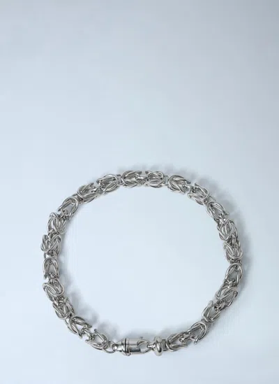 Totême Byzantine Link Statement Collar Necklace In Silver