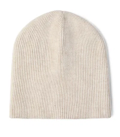 Brunello Cucinelli Cashmere Rib Beanie In Neutral