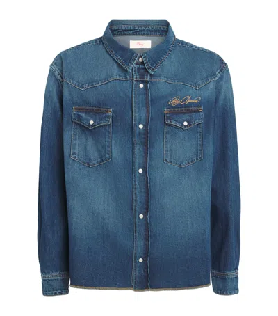 Cherry Los Angeles Western Denim Shirt In Blue