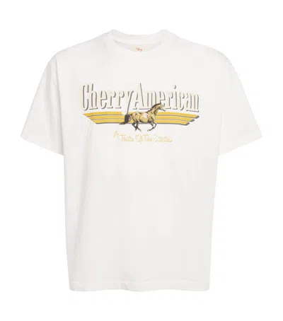 Cherry Los Angeles Coast To Coast Printed Cotton-jersey T-shirt In White
