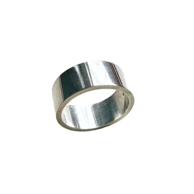 Tg-jewellery By Tamara Gervasio Women's Flat Wedding Band Ring In Recycle Sterling Silver Unisex In Silver