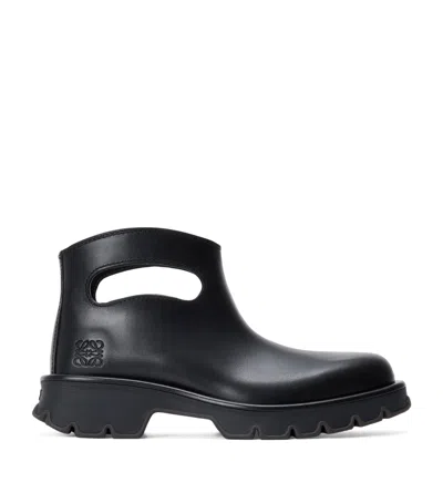 Loewe Bobby Leather Ankle Boots In Black