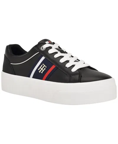Tommy Hilfiger Women's Badria Logo Platform Sneakers In Black