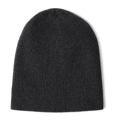 Brunello Cucinelli Cashmere Rib Beanie In Black