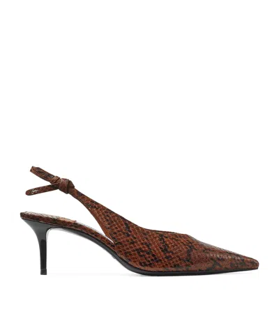 Jimmy Choo Camie 65 Snake-embossed Leather Slingback Pump In Animal Print