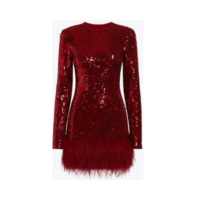 Date Boutique Women's Red Valentina Sequin Feather Mini In Red