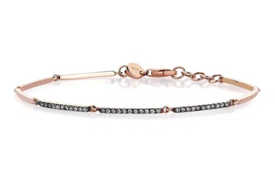Reis Jewellery Women's Brown / Pink / Rose Gold Line Brown Bracelet