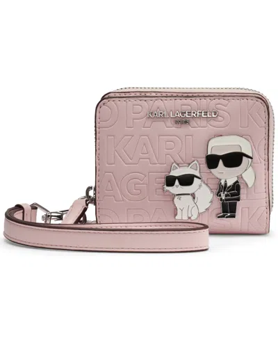 Karl Lagerfeld Meribel Zip Top Wallet In Pink