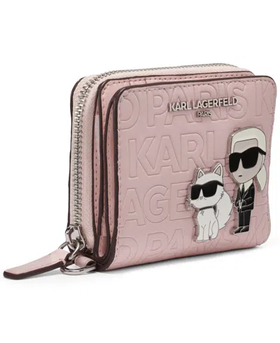 Karl Lagerfeld Meribel Zip Top Wallet In Pink