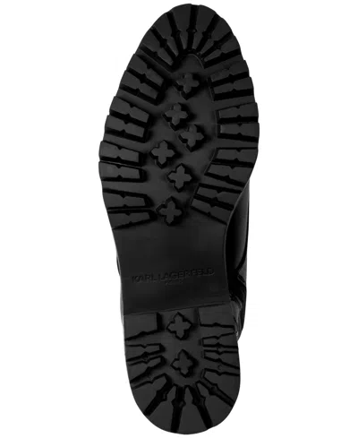 Karl Lagerfeld Prue Lace-up Combat Booties In Black