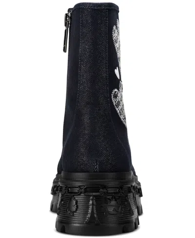 Karl Lagerfeld Lamprini Ikonic Lace-up Combat Boots In Black