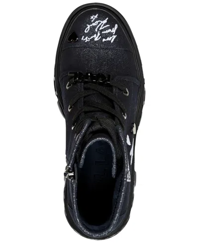 Karl Lagerfeld Lamprini Ikonic Lace-up Combat Boots In Black