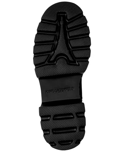 Karl Lagerfeld Lamprini Ikonic Lace-up Combat Boots In Black