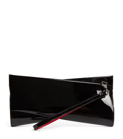 Christian Louboutin Loubitwist Small Patent Leather Clutch Bag In Black