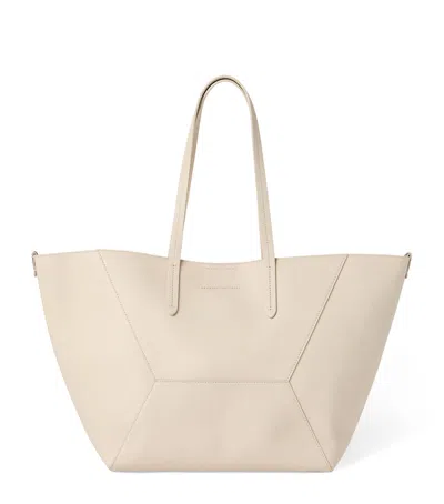 Brunello Cucinelli Small Bc Duo Leather Tote Bag In Neutral