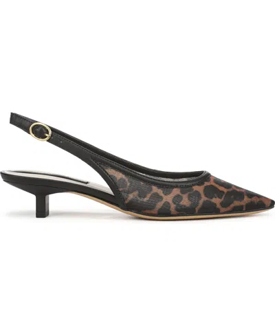 Franco Sarto Pura Slingback Pointed Toe Kitten Heel Pump In Animal Print