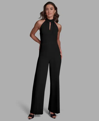 Bcbg Women's Scuba Crepe Keyhole Jumpsuit In Black