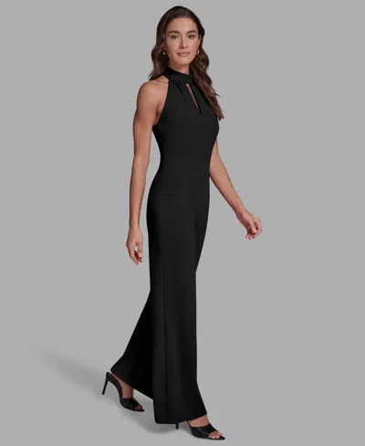 Bcbg Women's Scuba Crepe Keyhole Jumpsuit In Black