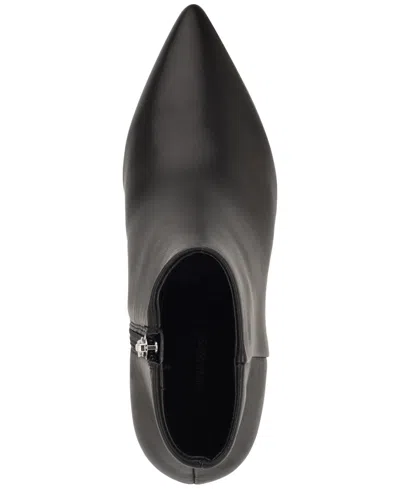 Nine West Sheeba Womens Leather Almond Toe Ankle Boots In Black