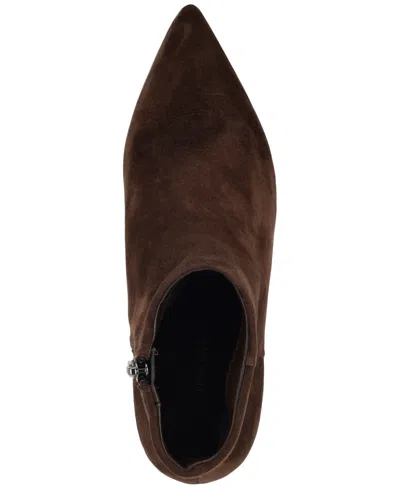 Nine West Brite Pointed Toe Kitten Heel Bootie In Brown