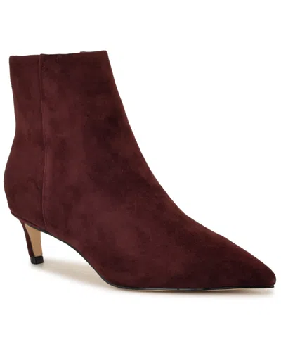 Nine West Women's Turrel Suede Pointy Toe Dress Booties In Brown