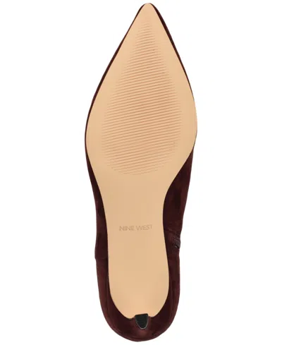 Nine West Women's Turrel Suede Pointy Toe Dress Booties In Brown