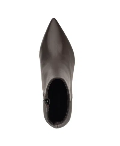 Nine West Brite Pointed Toe Kitten Heel Bootie In Brown