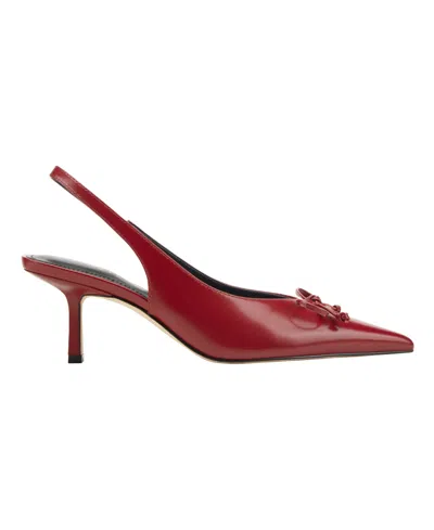 Marc Fisher Ltd Women's Gretel Slingback Kitten Heel Pumps In Red