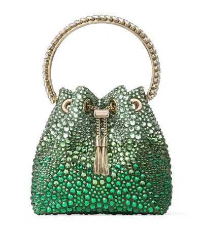 Jimmy Choo Bon Bon Embellished Top-handle Bag In Green