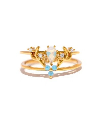 Girls Crew Harry Potter Patronus Crystal Ring Set In Gold