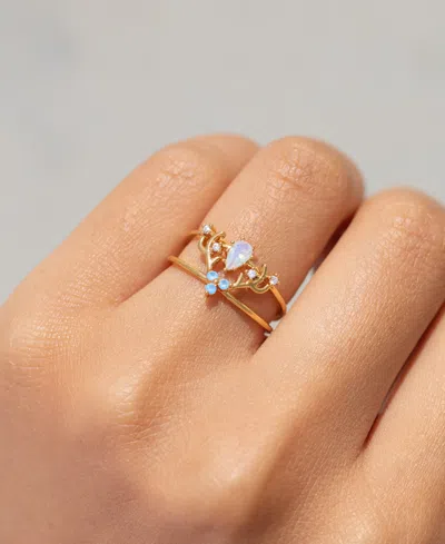 Girls Crew Harry Potter Patronus Crystal Ring Set In Gold