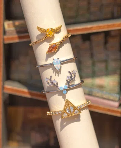 Girls Crew Harry Potter Patronus Crystal Ring Set In Gold