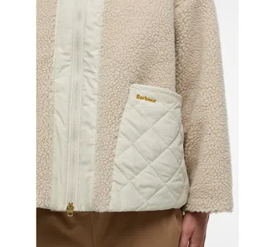 Barbour Women's Contrast Front Panels Long Sleeve Jacket In White