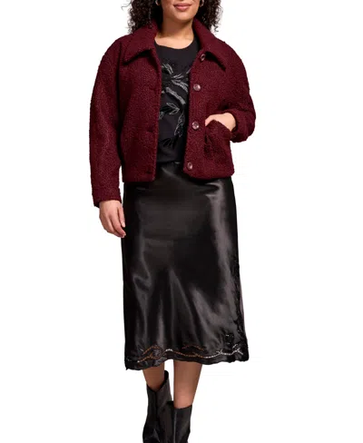 Tribal Women's Soft Boucle Button-front Jacket In Red