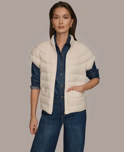 Donna Karan Weekend Women's Cap-sleeve Puffer Jacket In White